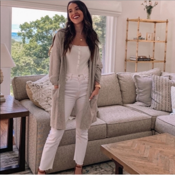 DONNI. Ribbed Open Front Cardigan Jacket OS - Picture 3 of 5